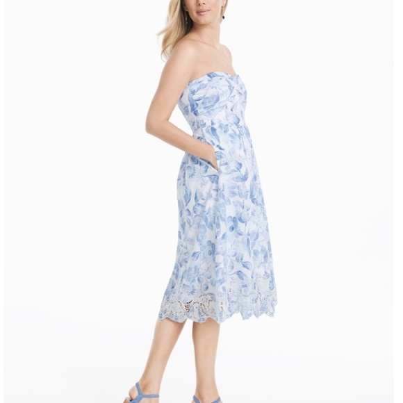 Like New! WHBM Strapless Sundress w POCKETS! Sz 14 - Picture 3 of 8